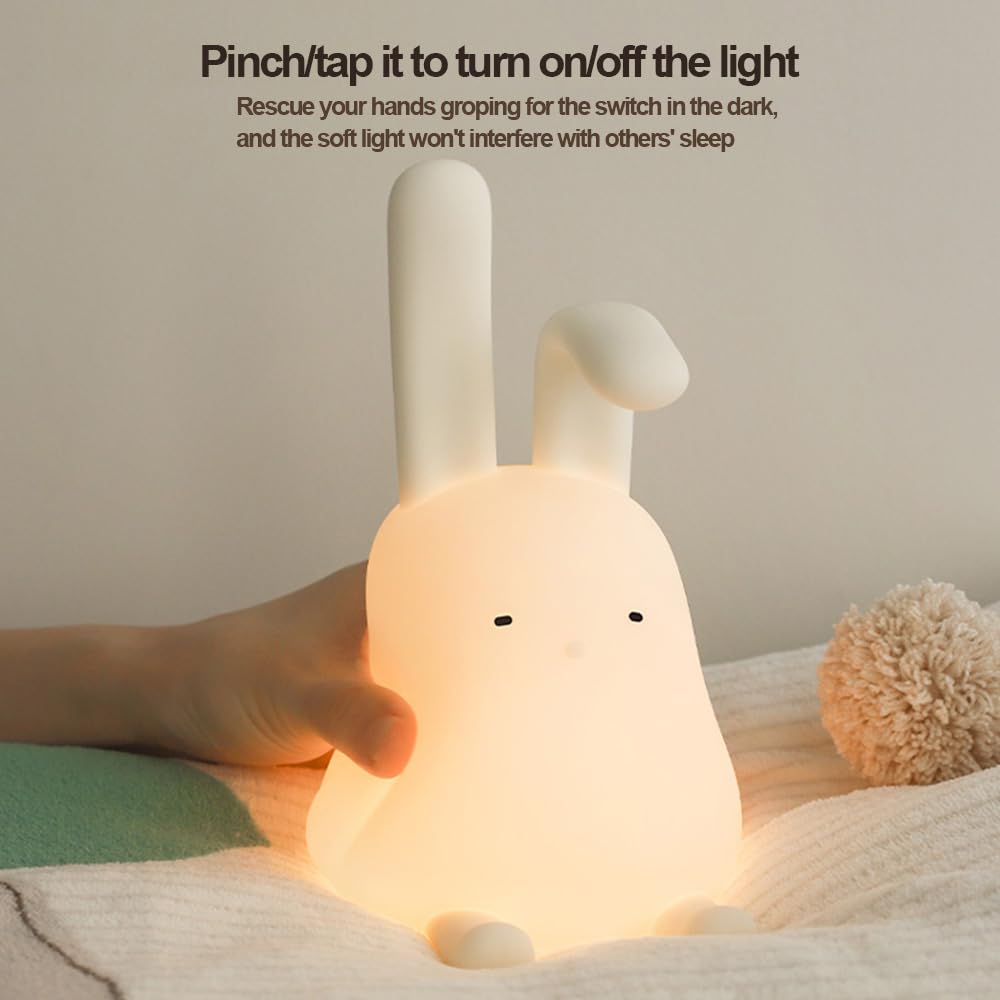 Adorable Bunny Lamp - Kawaii LED Nightlight with Phone Stand & Timer, Perfect for Kids and Adults! Ideal Gift for Any Occasion!