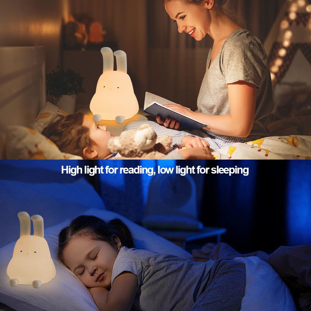Adorable Bunny Lamp - Kawaii LED Nightlight with Phone Stand & Timer, Perfect for Kids and Adults! Ideal Gift for Any Occasion!